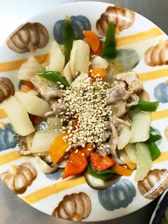 全てレンジ甘辛炒め味豚こま大根青椒肉絲風-レシピのメイン写真