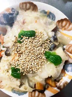レンジきのこシチュー豚こまのせドーム蒸し-レシピのメイン写真