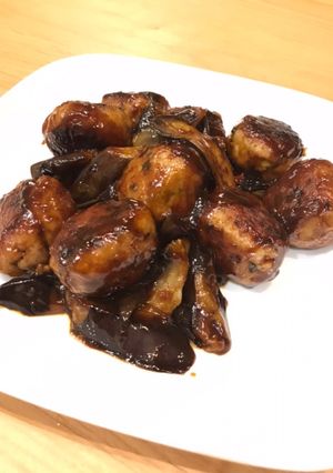 蓮根肉団子とナスの味噌炒め-レシピのメイン写真