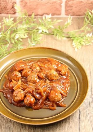 簡単！ころころ煮込みハンバーグ-レシピのメイン写真