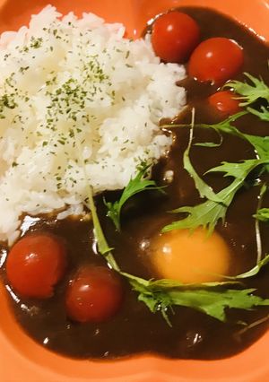 レトルト●プチトマト&卵のあとかけカレー-レシピのメイン写真