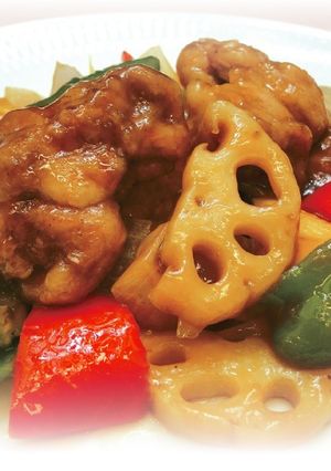 鶏むね肉と根菜の黒酢あんかけ-レシピのメイン写真