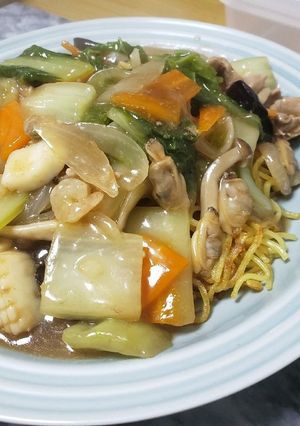 【簡単】出汁薫るあんかけ焼きそば【減塩】-レシピのメイン写真