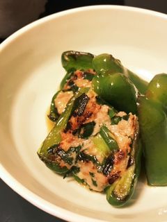 余り餃子あん★ピーマン肉詰め★ポン酢かけ-レシピのメイン写真