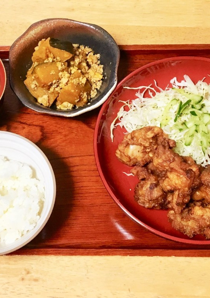 唐揚げ定食-レシピのメイン写真