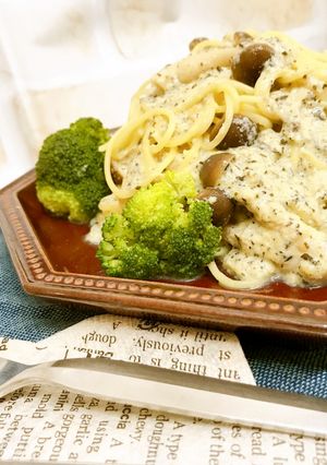 簡単!アカモクの味噌クリームパスタ-レシピのメイン写真