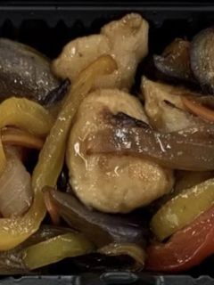 ナスと鶏胸肉の甘辛黒酢炒め-レシピのメイン写真
