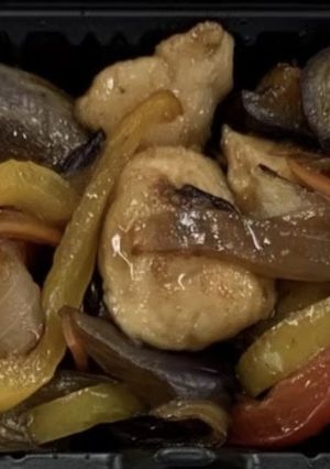 ナスと鶏胸肉の甘辛黒酢炒め-レシピのメイン写真