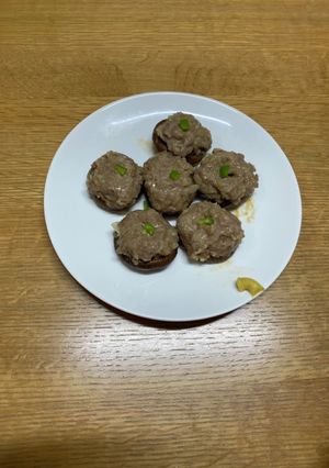 フライパンで「椎茸の肉詰め蒸し」-レシピのメイン写真