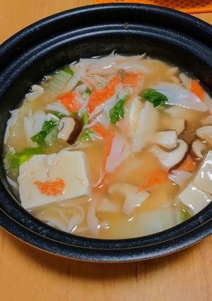 木綿豆腐とカニカマきのこで簡単旨煮-レシピのメイン写真
