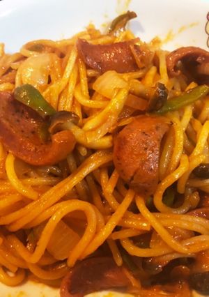 もちもち水漬けパスタ　ナポリタン-レシピのメイン写真