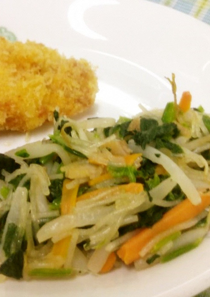 【保育園の給食】ほうれん草と春雨の炒め物-レシピのメイン写真