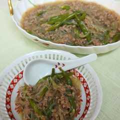 รูปของ さやいんげんと春雨の中華風煮物