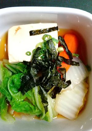 白菜・にんじん入り湯豆腐-レシピのメイン写真