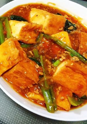 厚揚げとにんにくの芽の麻婆豆腐-レシピのメイン写真