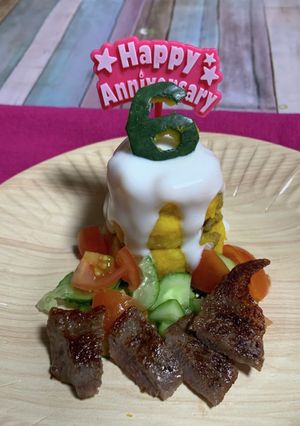 わんこ用誕生日プレート　バースデーケーキ-レシピのメイン写真