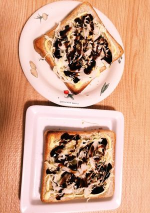 お手軽★食パンお好み焼き(^O^)-レシピのメイン写真
