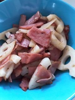 蓮根とベーコンのニンニク炒め-レシピのメイン写真