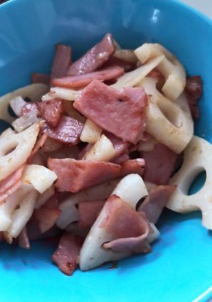 蓮根とベーコンのニンニク炒め-レシピのメイン写真