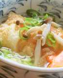 海老の湯葉包み揚げ　しめじ白だしあんかけ