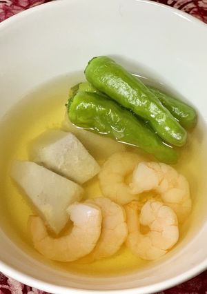 お吸い物(里芋・海老・ししとう)-レシピのメイン写真