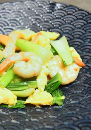 チンゲン菜とエビの卵炒め-レシピのメイン写真