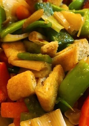 インゲンと人参と油揚げの蒸し揚げびたし-レシピのメイン写真