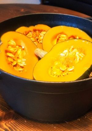 【簡単かぼちゃ】蒸すだけ【ストーブで♪】-レシピのメイン写真