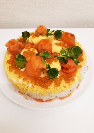 スモークサーモンの寿司ケーキ-レシピのメイン写真