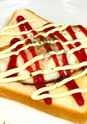 簡単☆5分で♬ケチャマヨ目玉焼きトースト-レシピのメイン写真