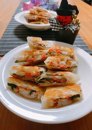 生バジル☆蓮根☆明太子春巻き(調味料ナシ-レシピのメイン写真