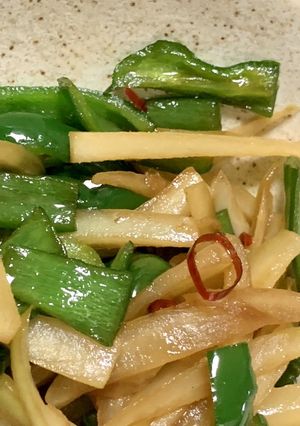 大根の皮とピーマンで弁当のおかず-レシピのメイン写真