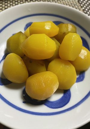 自宅で採れた栗で 甘露煮を作りました。-レシピのメイン写真