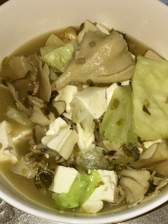キャベツと舞茸の鶏白湯高菜汁-レシピのメイン写真