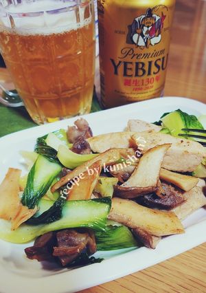 砂肝と青梗菜エリンギのバターソティー♪-レシピのメイン写真