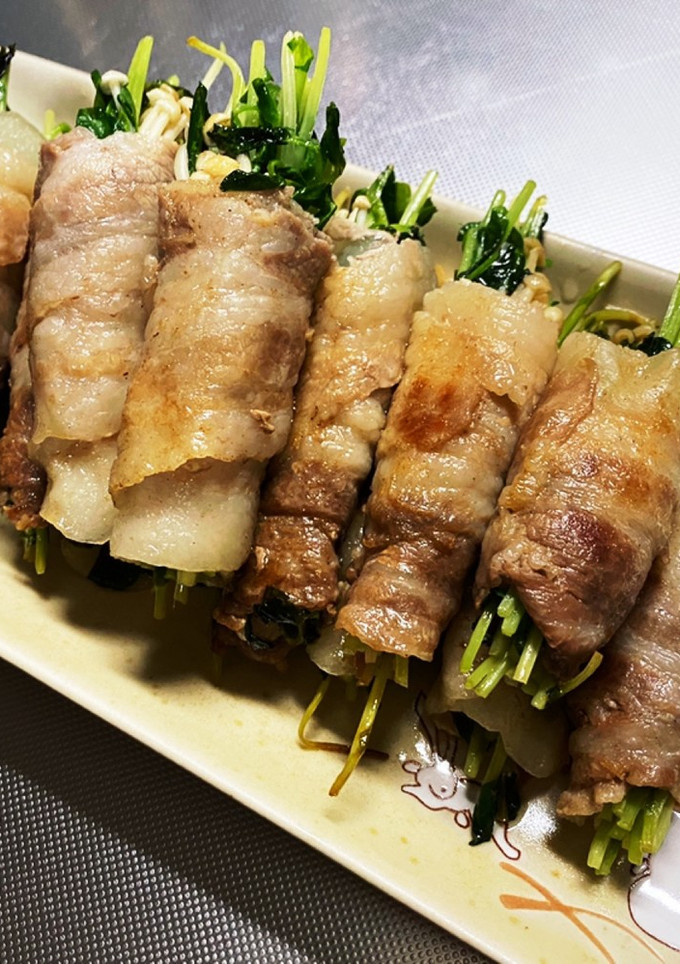 豆苗とえのきの肉巻き-レシピのメイン写真