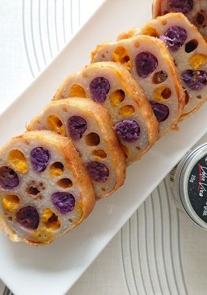 れんこんのハロウィンカラー揚げ-レシピのメイン写真