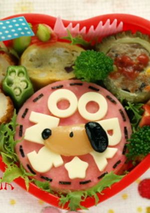 ２分で出来る簡単スヌーピーキャラ弁-レシピのメイン写真