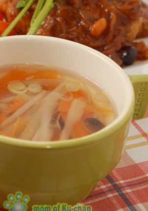 ゆで鶏の煮汁で簡単スープ-レシピのメイン写真
