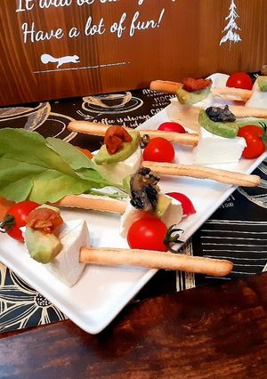 日本食材とカマンベールのグリッシーニ串!-レシピのメイン写真