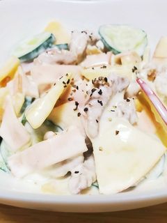 ハムと秋の果物ヨーグルトサラダ-レシピのメイン写真