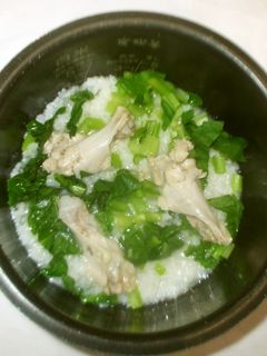 中華粥♪簡単鶏手羽元炊飯器で-レシピのメイン写真