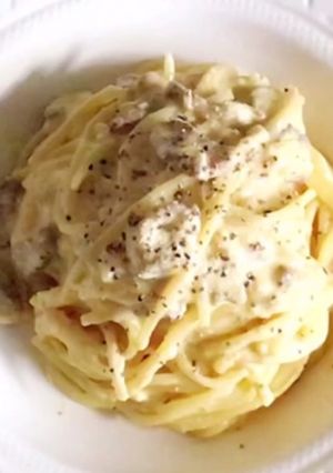 豚バラと牛乳でカルボナーラ-レシピのメイン写真