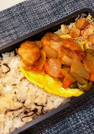 簡単酢鶏弁当　2020/10/19-レシピのメイン写真