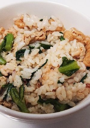 春菊と豚バラの混ぜご飯-レシピのメイン写真