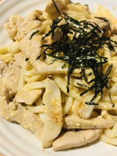 豆乳&全卵のカルボナーラ風焼きうどん-レシピのメイン写真