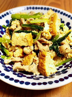 小松菜と厚揚・豚肉の炒めもの-レシピのメイン写真