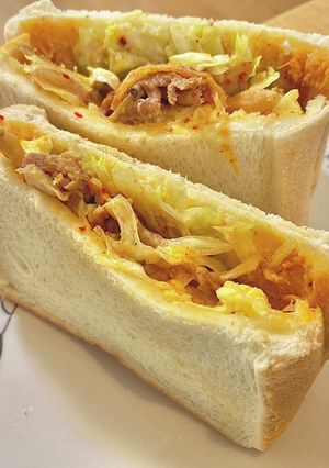 チーズ！豚キムチトースト　タロの弁当！-レシピのメイン写真