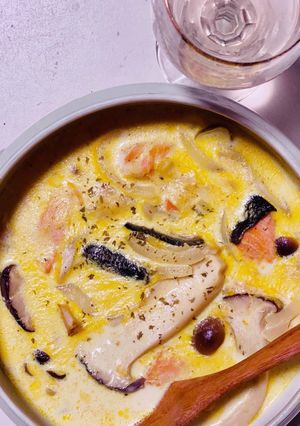 簡単!鮭ときのこのカレークリーム煮♪-レシピのメイン写真