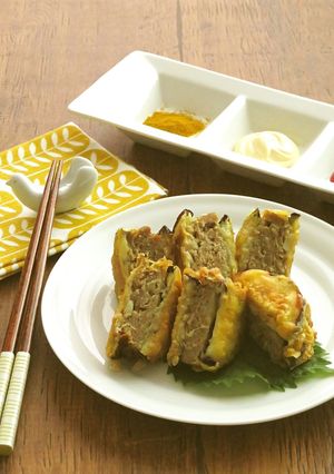 ご飯がススム☆なすのはさみ揚げカレー風味-レシピのメイン写真